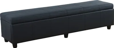 Immagine prodotto di Sedile a panca con portaoggetti Kriens XXL, Pelle finta, 180x45x45cm ® ~ nero opaco