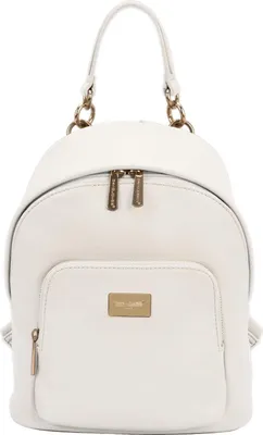 Produktbild von Kleine Dames Rucksack - Casual Kunstleder Rucksack - Stilvolle Schultertas für Schule und Freizeit - Weiß