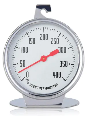 Ofenthermometer aus Edelstahl, 0-400°C, Ø 7 cm, großes Zifferblatt