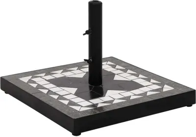 Image de The Living Store Support de parasol Noir et blanc Carré 12 kg