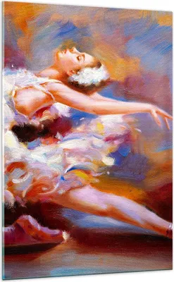 Produktbild von Bilder auf glas - Einteilig - Balletttänzer tanzen - 70x100cm - Glasbilder - Wandbilder - Bilder - zum Aufhängen bereit - Wanddekoration aus Glas - Glas Bilder - Wandbild auf Glas - GPA70x100-3463