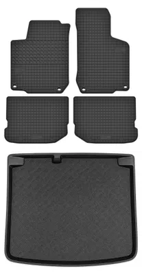 Zdjęcie produktu dla Dywaniki gumowe + mata bagażnika do Volkswagen Golf IV 1998-2002 (hatchback) – czarne, dopasowane – Wielganizator