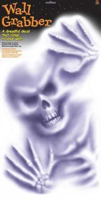 Obrázok produktu pre Dekoračná sada na stenu, Halloween, motív lebky, 60 cm, biela