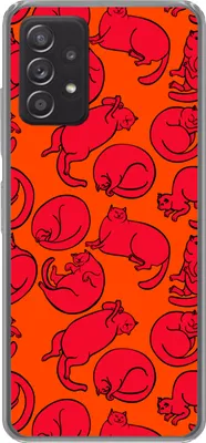 Produktbild von MuchoWow® Handyhülle Schutzhülle Hülle für Telefoonhoesje Samsung galaxy a73 Muster - Katze - Orange - Jungen - Mädchen - Kinder - Kind Silikon Softcase Handy Hülle - Handyhülle