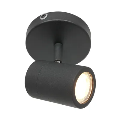 Image de Mexlite - spot - Upround LED - noir - métal - Ø 10cm - GU10 - 2486ZW