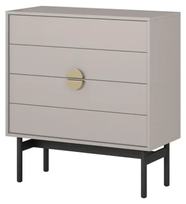 Image de Selsey Stoon II - Commode avec 4 tiroirs, couleur taupe, 85 cm