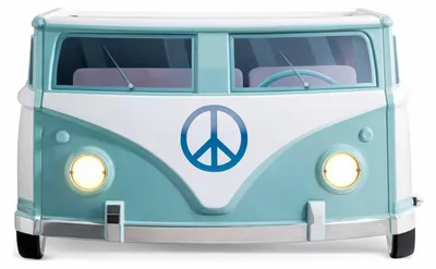 Obrázek produktu pro Moderní dětská postel ve tvaru autobusu VW se zvukovými efekty a LED osvětlením