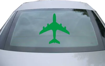 Produktbild von Indigos UG - Aufkleber Heckscheibe & Motorklappe DE2371 - grün - 600x599 mm - Flugzeug - Auto Scheiben Fenster Heckklappe Tuning Racing JDM - Die cut