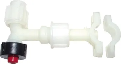 Produktbild von Radiusbogen mit Absperrventil, komplett mit Schelle M18 AP13.01 AGROPLAST