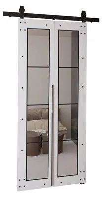 Produktbild von KierMoebel Schiebetür Komplettset QUDIO M6 Weiß 76x205x3,2 cm Wohnzimmer Schiebetür