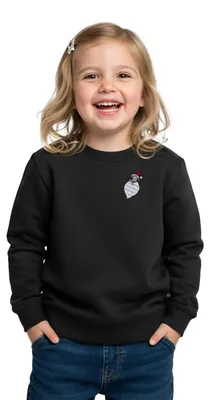 Produktbild von Spreadshirt Weihnachtsmann & Co. KG Stick Weihnachtsmann Kinder Premium Pullover, 122/128 (6 Jahre), Schwarz