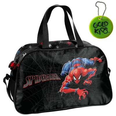 Produktbild von Sporttasche Kinder für Mädchen & Jungen - Umhängetasche mit Spiderman Motiv - Schwimmtasche mit verstärktem Boden - Trainingstasche 40 x 25 x 15 cm