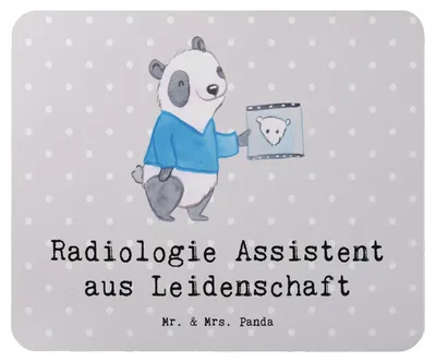 Produktbild von Mr. & Mrs. Panda Mauspad Radiologie Assistent Leidenschaft - Grau Pastell - Geschenk, Mousepad, Mouse Pad, gummi, computer, laptop