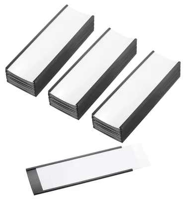 Obrázok produktu pre Elzusha – Magnetické držiaky štítkov, 6" x 2", s možnosťou vloženia papiera, sada 50 kusov
