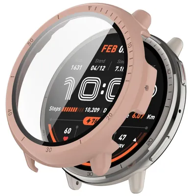 Obrázek produktu pro Pro Amazfit Active 2 Plastové pouzdro na PC + tvrzené sklo H9 Tempered Glass Pink