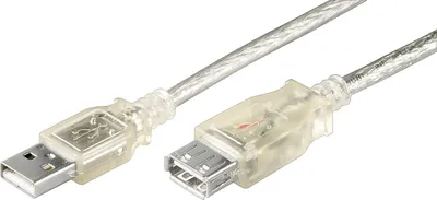 Produktbild von Goobay 68626 USB 2.0 Hi-Speed Verlängerungskabel, Transparent, 0.6 m - USB 2.0-Stecker (Typ A) > USB 2.0-Buchse (Typ A)