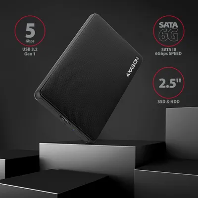 Immagine prodotto di AXAGON Box esterno USB 3.2 Gen 1 - SATA 6G senza viti per SSD/HDD da 2,5 pollici