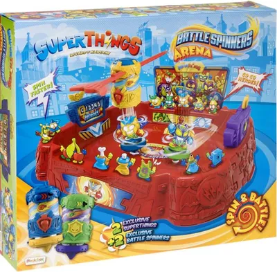 Immagine prodotto di SuperThings - Playset Arena di Battaglia, contiene 1 Arena, 2 Spinner da Battaglia esclusivi e 2 SuperThings esclusivi (PSTSP112IN70) DISPERSA Fascia d'età: +4 Anni