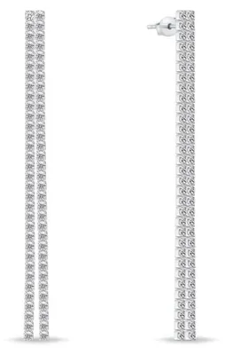 Produktbild von Lange Silberohrringe mit Zirkonen EA948W