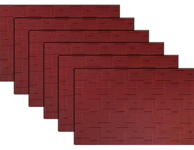 Obrázok produktu pre Podtácky z umylej kože, červená farba, 6 kusov, rozmer 45 x 30 cm