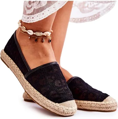 Produktbild von Klassische schwarze Catris durchbrochene Espadrilles für Damen 37