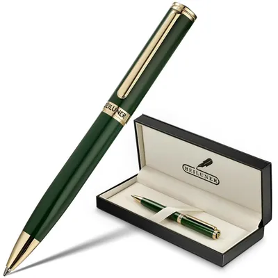 Produktbild von Luxus-Gel-Pen mit 24K Goldfinish & grünem Klavierlack, Geschenkset mit Ersatzmine