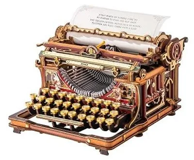 Zdjęcie produktu dla Puzzle 3D drewniane maszyna do pisania vintage dla dorosłych 324 elementy