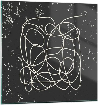 Produktbild von Bilder auf glas - Einteilig - Modern Linie Schwarz - 40x40cm - Glasbilder - Wandbilder - Bilder - zum Aufhängen bereit - Wanddekoration aus Glas - Glas Bilder - Wandbild auf Glas - GAC40x40-4649