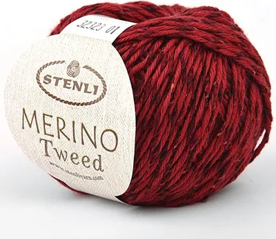 Obrázek produktu pro Příze Stenli Merino Tweed - měkká, udržitelná, na svetry a šály - červená/bordeaux