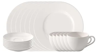 Produktbild von vivo - Villeroy & Boch Group Basic White Frühstücks-Komplettservice 30-teilig für 6 Personen – Kaffee, Becher & Bowls