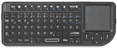 Zdjęcie produktu dla Mini klawiatura z touchpadem, Bluetooth 5.0, 2400 MHz, układ QWERTZ, bezprzewodowa