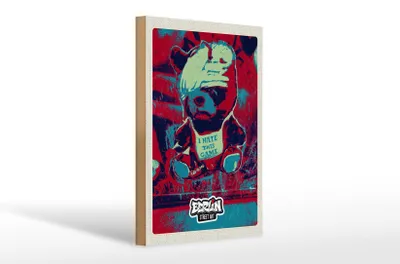 Produktbild von Holzschild Reise 20x30cm Berlin Graffiti I hate this Game