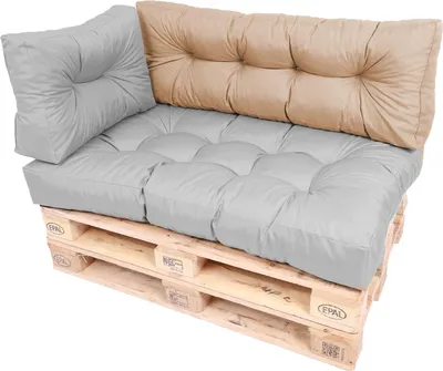 Produktbild von TexDeko Garden Rückenkissen 120x40x20/10cm gesteppt wasserabweisend UV-beständig, Cappuccino
