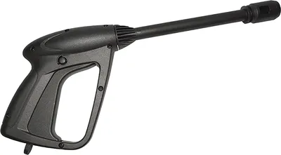 A black pressure washer gun with a long wand is shown against a white background.