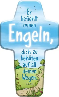 Produktbild von Kinderkreuz "Er befiehlt seinen Engeln, dich zu behüten"