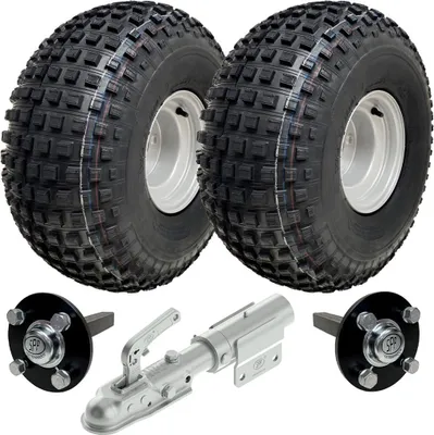 Zdjęcie produktu dla 22x11.00-8 Knobby ATV Quad Trailer Kit Koła Osie Obrotowy zaczep Maksymalne obciążenie 310 kg