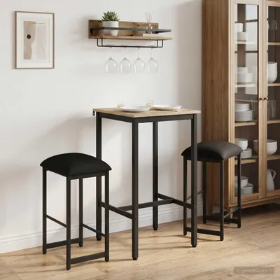 Zdjęcie produktu dla Maison Exclusive - Krzesła barowe, 2 sztuki, czarne, 40 x 32 x 74 cm, materiał drewnopochodny