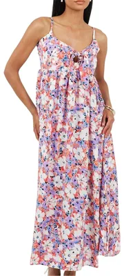 Productafbeelding van Brave Soul - Maxi jurk voor dames, spaghettibandjes, model GT26917 (maat 36 EU) (koraal/paars)