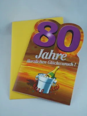 Produktbild von Hallmark - 91605 - Klappkarte, Geburtstag, 80 Jahre, mit Umschlag