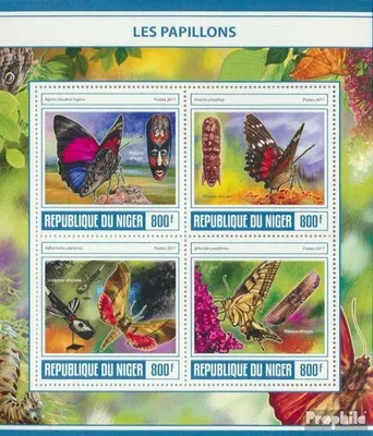 Produktbild von Briefmarken Niger 2017 Mi 4992-4995 Kleinbogen (kompl. Ausg.) postfrisch Schmetterlinge