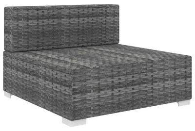 Image de vidaXL Canapé modulaire partie centrale 1 pc + coussins poly rotin gris