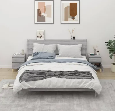 Produktbild von The Living Store Nachttische 2 Stk. Grau Sonoma 40x35x50 cm
