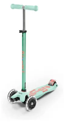 Produktbild von Micro Scooter Maxi Deluxe LED Mint - Kinderroller mit LED Rädern und höhenverstellbarem Lenker