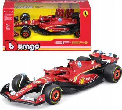 Zdjęcie produktu dla BBURAGO 36844L, Model samochodu sportowego, Wstępnie zmontowany, 1:43, Ferrari SF-24 #16 Leclerc, Chłopak, dziewczyna, Metal, Plastik