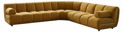 Produktbild von KAWOLA Modulsofa LAYLA Ecksofa 5 Module 2 Armlehnkissen Velvet gelb