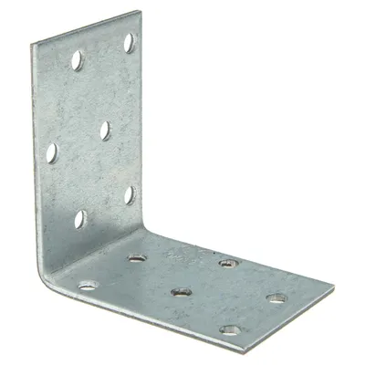 Produktbild von MASTERPROOF PROFESSIONAL Lochplattenwinkel Winkelverbinder 60 mm x 60 mm x 40 mm x 2,0 mm, feuerverzinkt