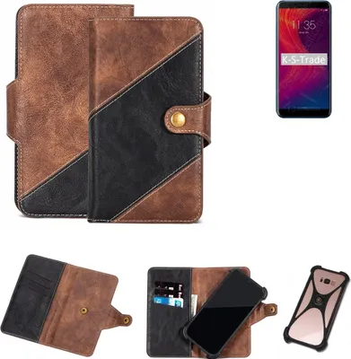 Produktbild von K-S-Trade Handy Hülle Schutz Hülle Schutzhülle Bookstyle Case kompatibel mit Lenovo K5 Play Handy Cover Hülle Schutztasche 1x