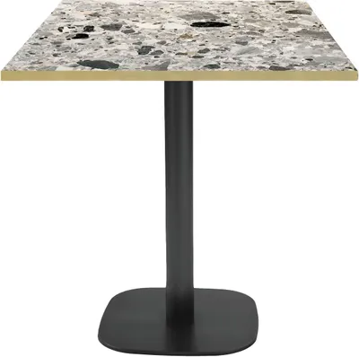 Produktbild von Tisch 70 x 70 cm – rundes Cepp-Terrazzo-Modell mit Messingkanten
