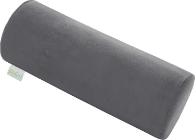 Produktbild von Bodyprotect Nackenrolle mit weichem Mikroplüsch Bezug, Orthopädisches Nackenkissen, Lagerungsrolle, Knierolle, Memory Foam, 15 x 40 cm, grau
