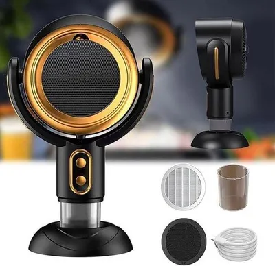 Image de Hotte de table compacte, purificateur d'air miniature, purificateur d'air et de fumée portable, idéal pour un usage domestique - Or